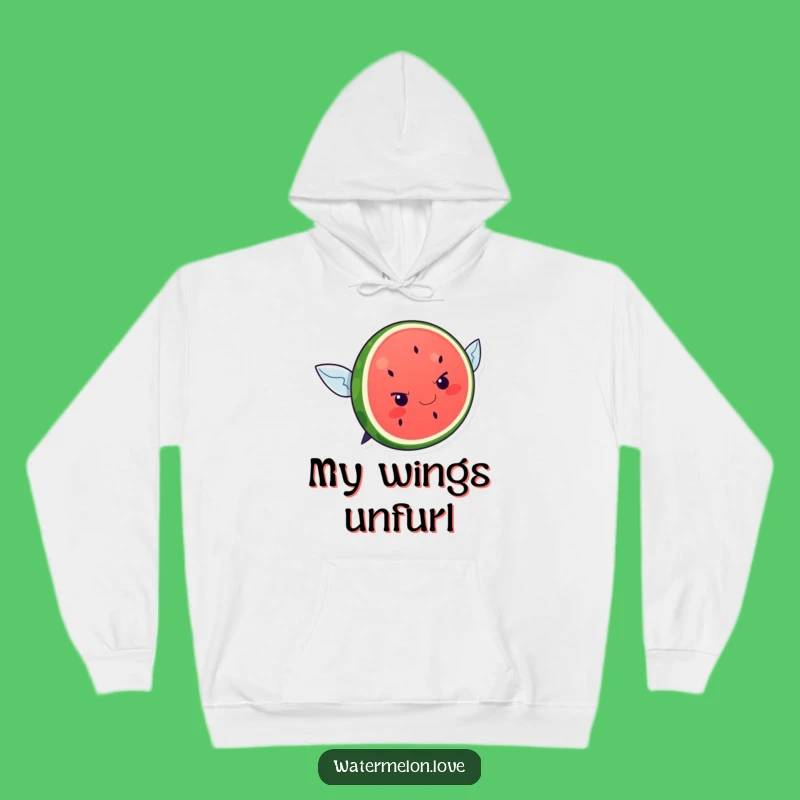 Funny Kawaii Watermelon Flying Attempt Hoodie: Cozy Slice, Great Humorous Gift