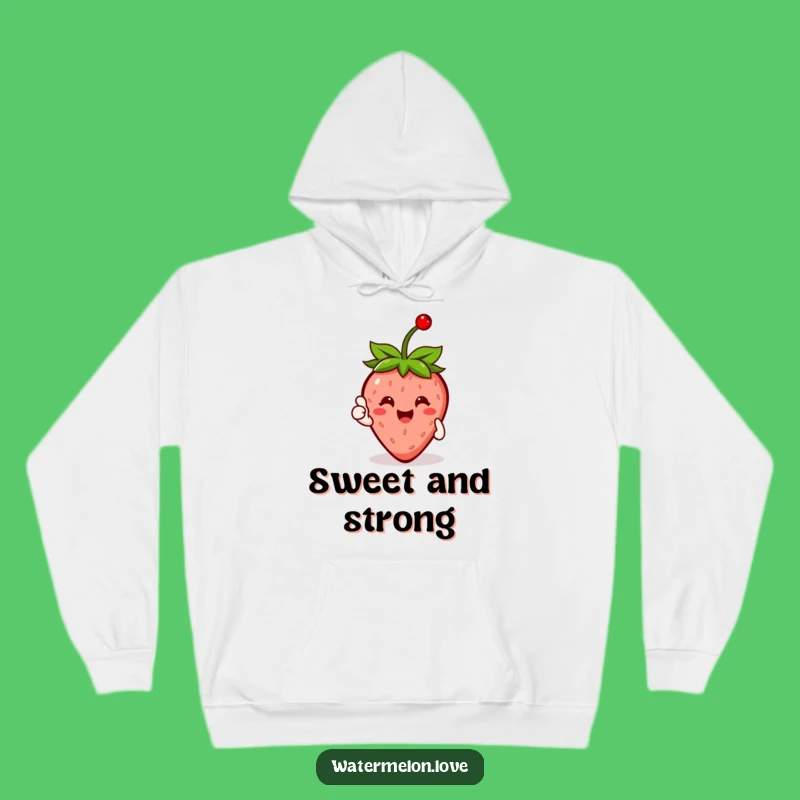 Cozy Funny Strawberry Thumbs Up Hoodie - Stay Warm and Positive!