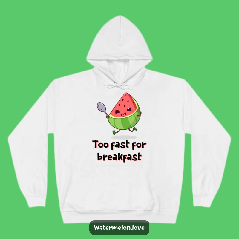 Funny Watermelon Slice Hoodie - Cheeky Runner with Spoon, Cozy & Humorous Gift