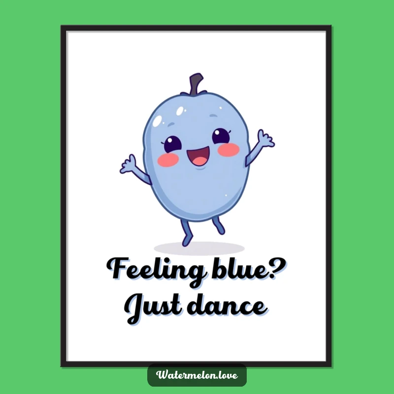 Free Printable Blueberry Jig Art: Fun Fruit Wall Decor Downloadable Gift