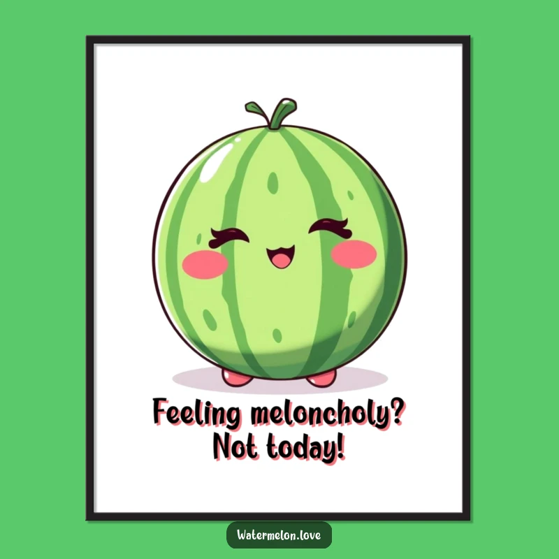 Free Printable Wall Art: Winking Watermelon Quirky Funny Downloadable Poster