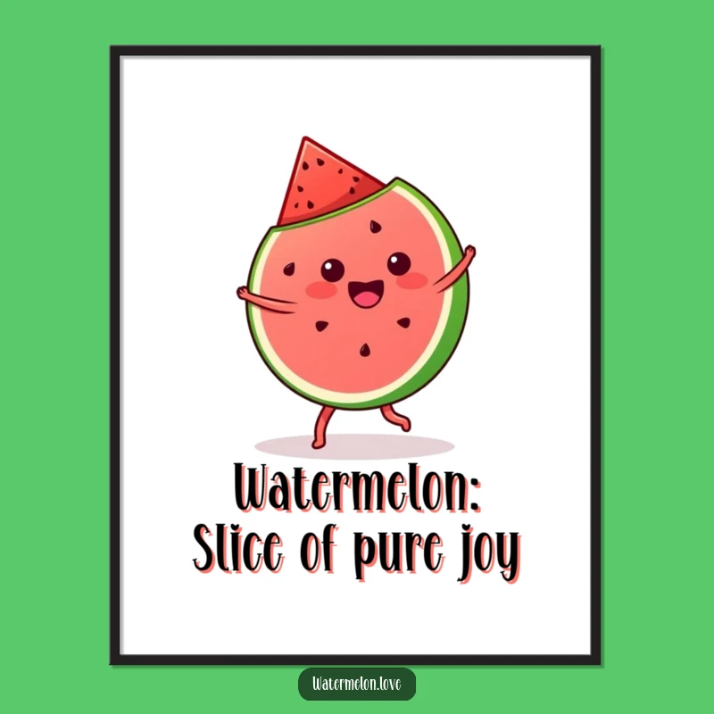 Free Printable Kawaii Watermelon Art - Funny Fruity Downloadable Decor