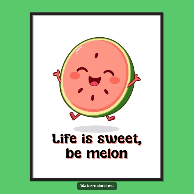 Free Printable Wall Art: Bouncing Watermelon for Funny, Downloadable Joyful Decor