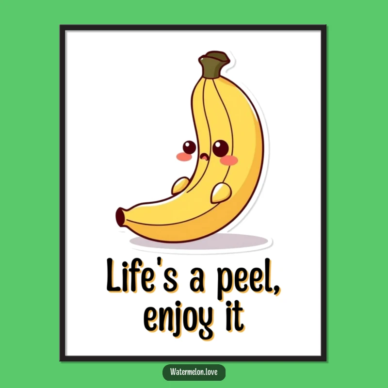 Free Printable Wall Art: Funny Banana Peel Slipping Cartoon Downloadable Art