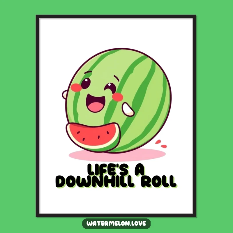 Free Printable Wall Art: Glee-ful Watermelon Roll for Energetic, Downloadable Decor