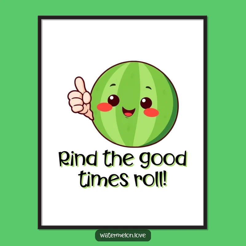 Free Printable Wall Art: Thumbs-Up Watermelon, Downloadable Positive Art