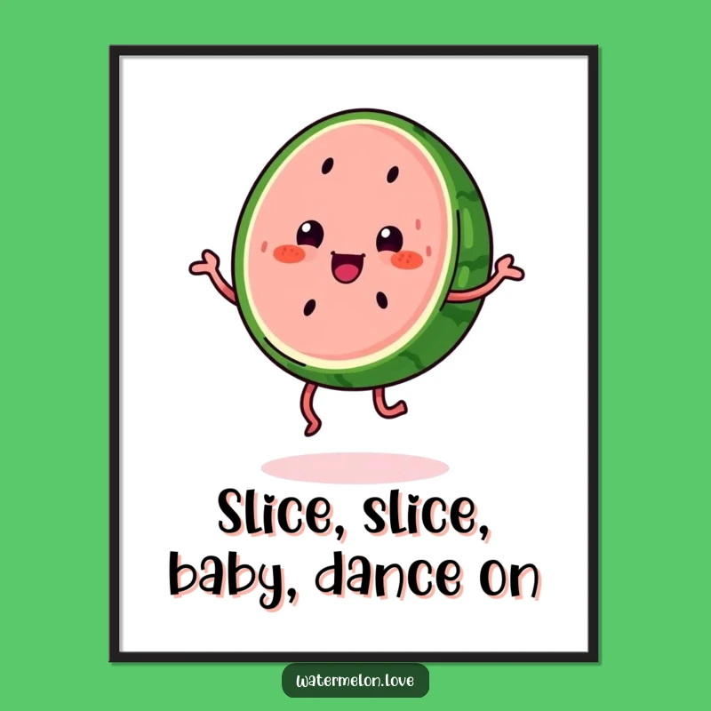 Funny Free Printable Wall Art: Dancing Watermelon - Joyful Downloadable Decor