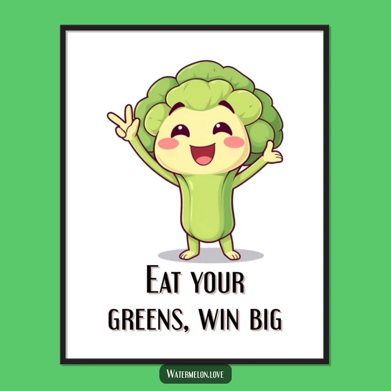 Funny Free Printable Wall Art: Victory Broccoli, Hilarious Downloadable Decor for Healthy Laughs