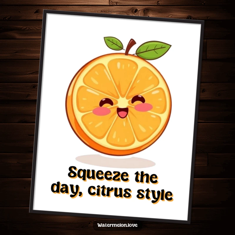 Funny Free Printable Wall Art showcasing a segment of orange in a joyful, energetic spinning motion.