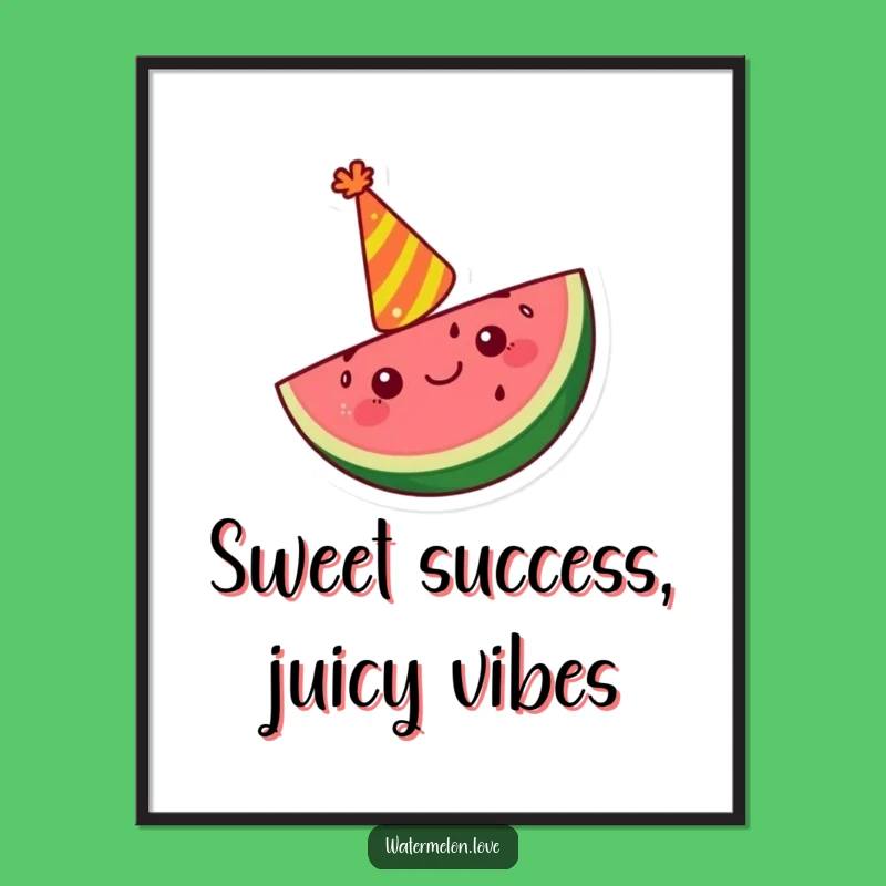 Free Printable Kawaii Watermelon Wall Art: Cheerful Fruit Downloadable Decor
