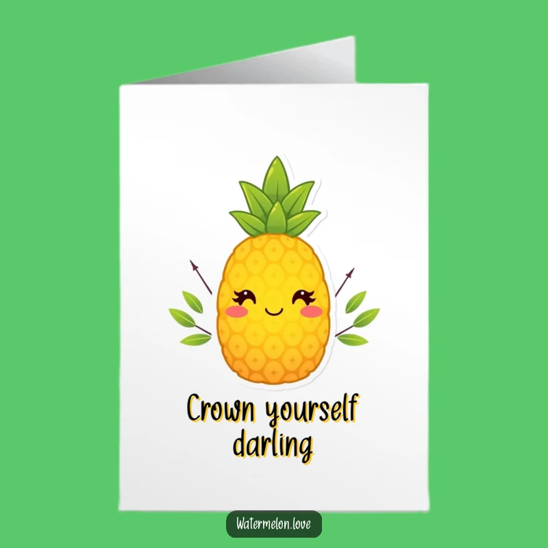 Free Printable Pineapple King Card: Royal Fruit Birthday Downloadable Gift