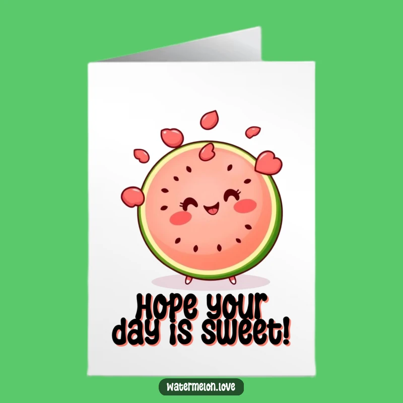 Free Printable Birthday Card: Juggling Watermelon - Fun Downloadable Gift