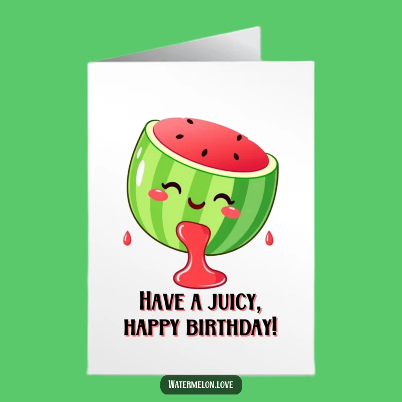 Free Printable Happy Watermelon Birthday Card - Juicy Funny Downloadable Gift