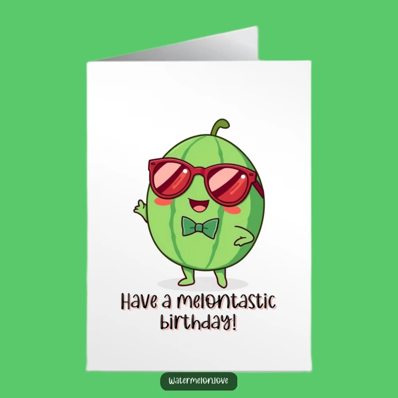 Funny Free Printable Birthday Card: Dapper Watermelon Party Style Gift