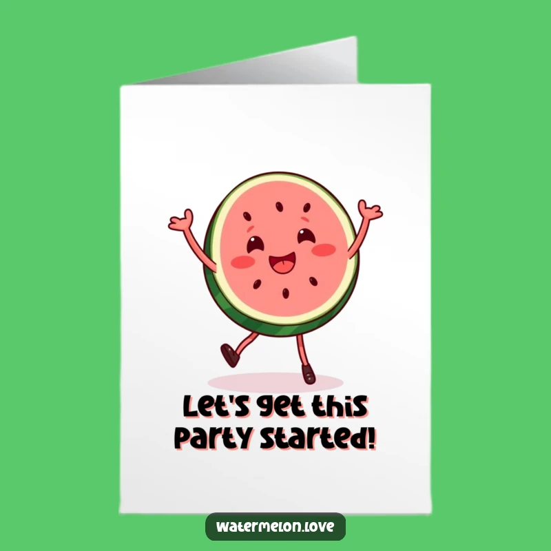 Free Printable Birthday Card: Funny Watermelon Dancer Design for a Hilarious Downloadable Gift
