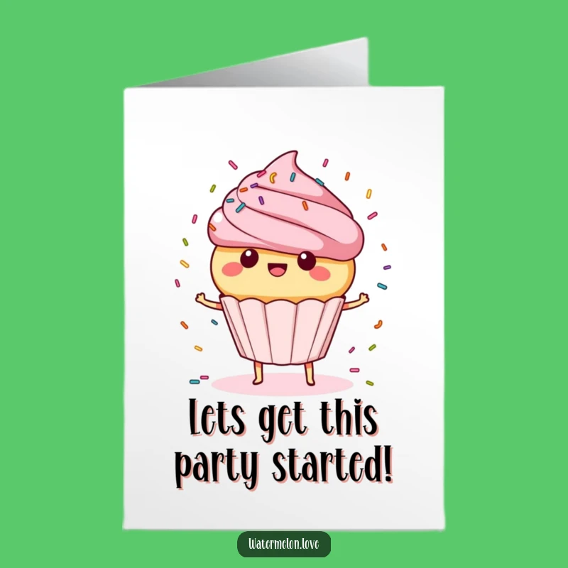 Free Printable Birthday Card: Spinning Cupcake, Funny Downloadable Gift for Sweet Celebrations