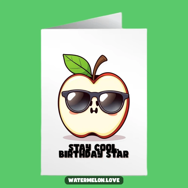 Free Printable Cool Apple Slice Card: Chill Birthday Downloadable Gift