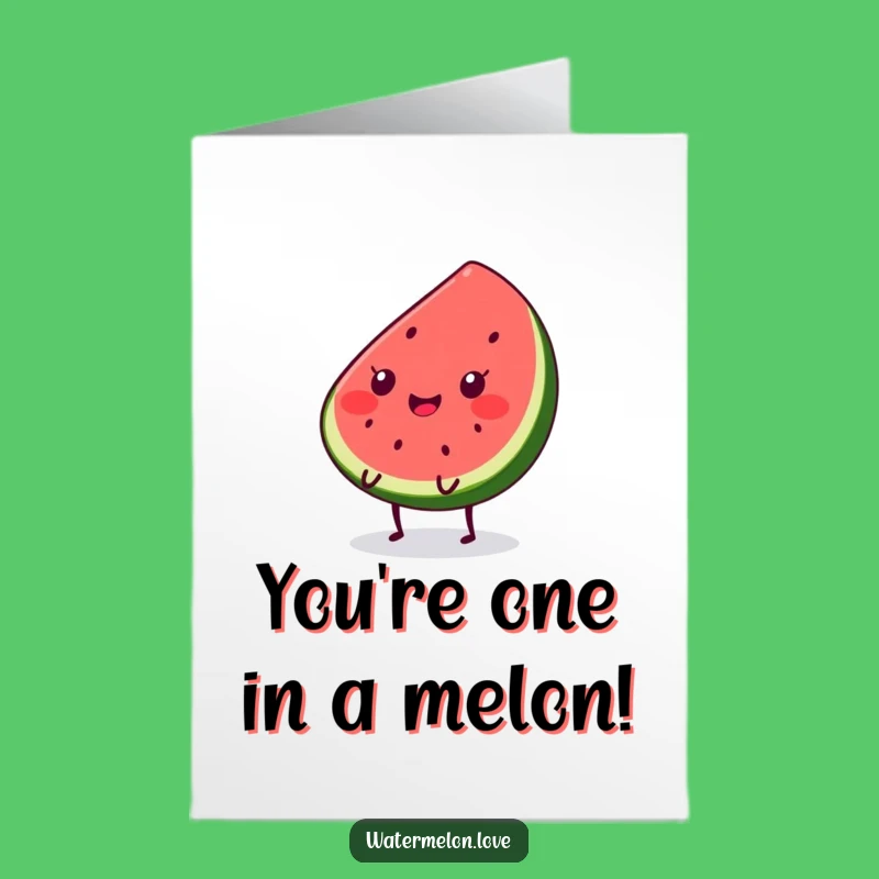 Free Printable Congrats Card: Joyful Kawaii Watermelon Slice Bounce - Downloadable Success!