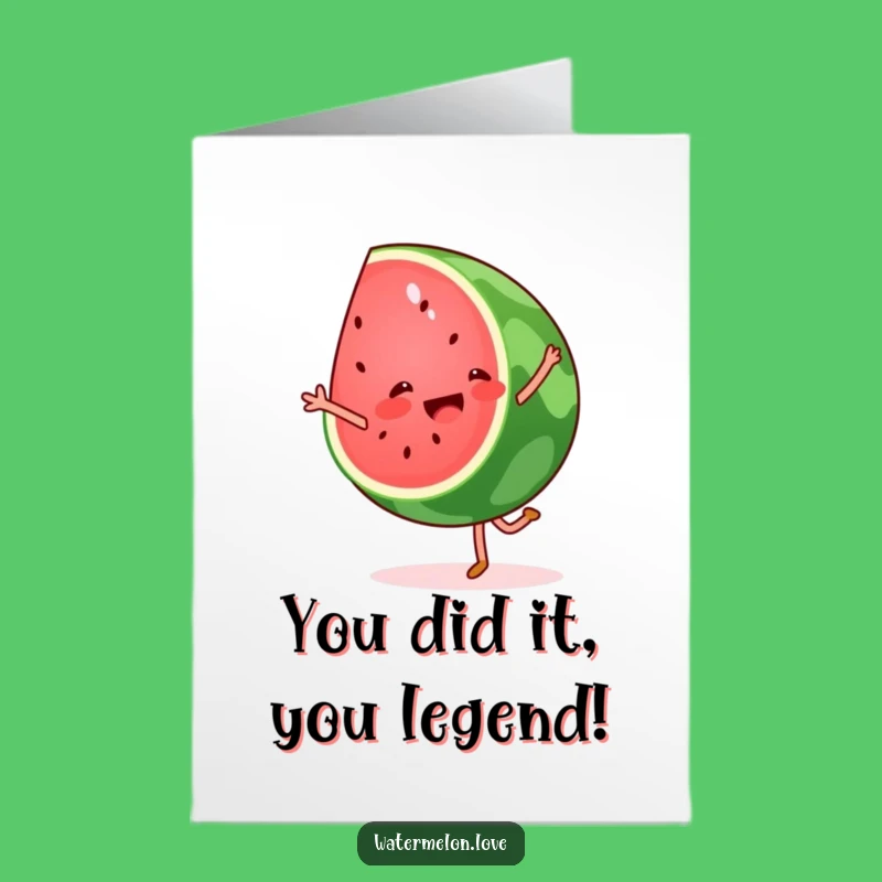 Free Printable Congrats Card: Joyful Watermelon Cartwheel Funny Downloadable Gift