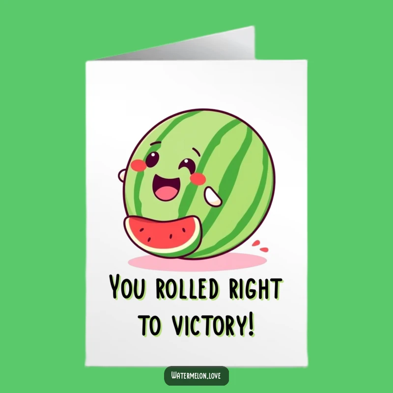 Free Printable Congrats Card: Watermelon Roll for a Joyful, Downloadable Celebration