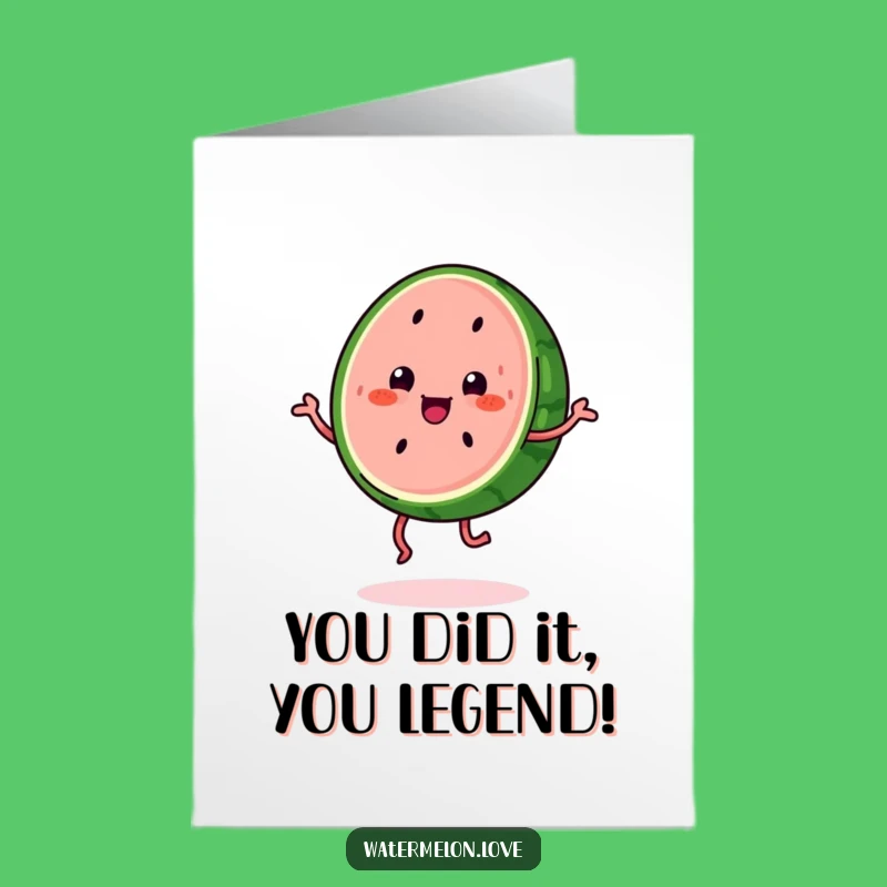 Free Printable Congrats Card: Watermelon's Happy Dance - Cheerful Downloadable Gift