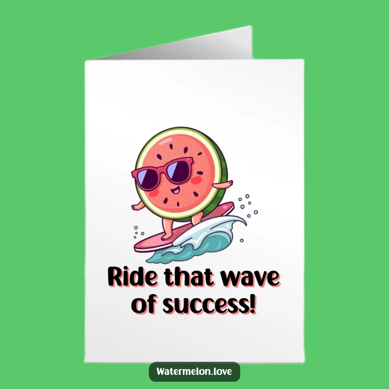 Free Printable Congrats Card: Watermelon's Surf Ride - Awesome Downloadable Gift