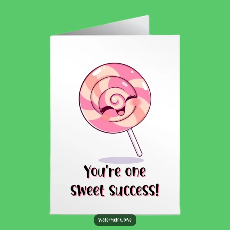 Free Printable Funny Congrats Card: Winking Lollipop Spin Greeting