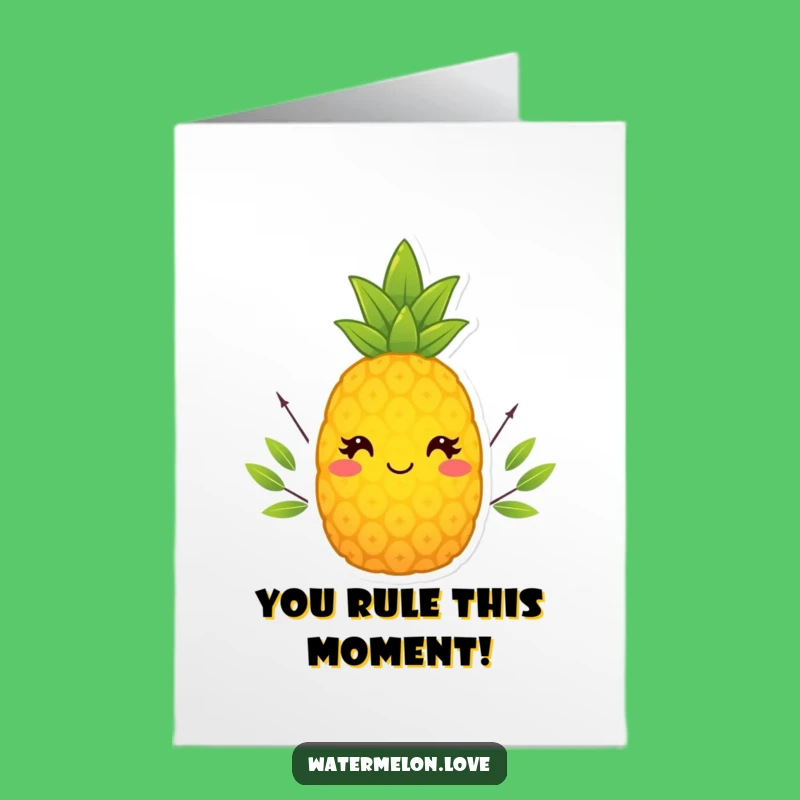 Free Printable Pineapple King Congrats Card: Royal Fruit Downloadable Gift