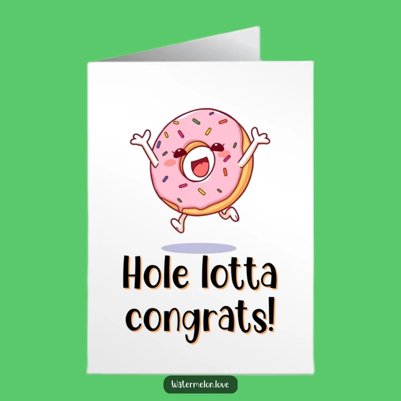 Free Printable Congrats Card: Donut Leap Achievement - Funny Downloadable Gift