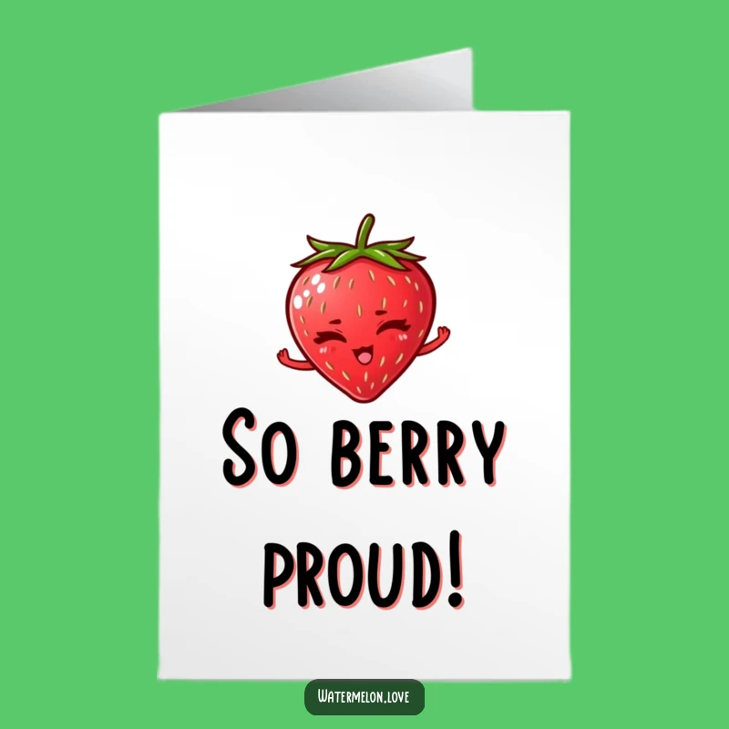 Free Printable Winking Strawberry Card: Congratulate with a Cheeky Downloadable Gift