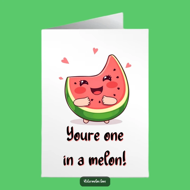 Free Printable Congrats Card: Kawaii Watermelon Hug - Funny DIY Downloadable Gift