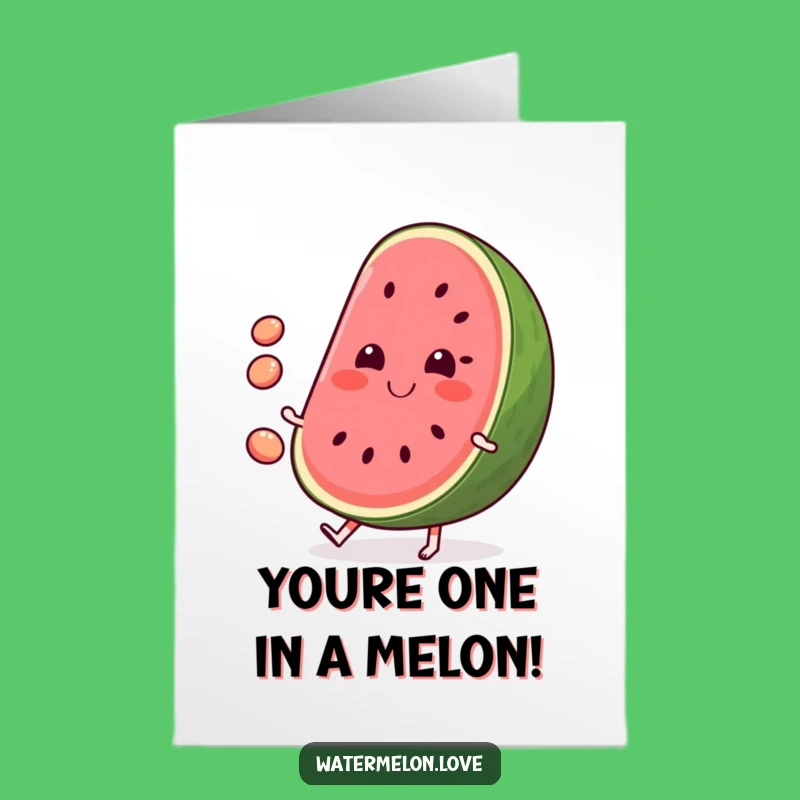 Free Printable Watermelon Congratulations Card: Juggling Seeds Downloadable Surprise