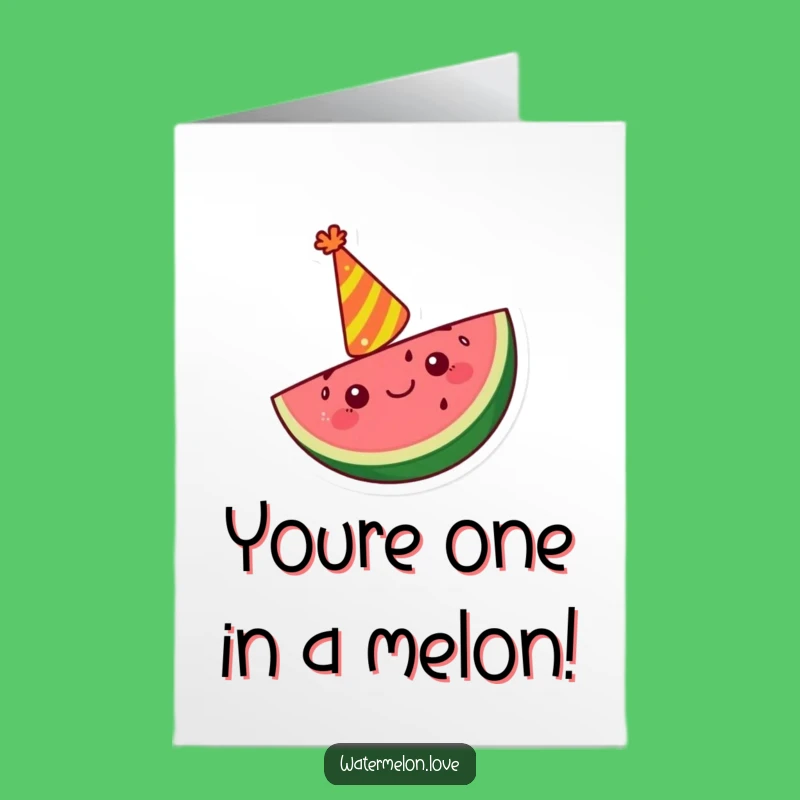 Free Printable Kawaii Watermelon Congrats Card: Fruity Cheer Downloadable Gift