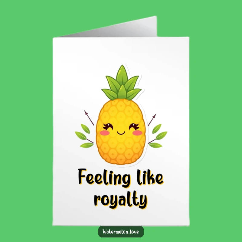 Free Printable Pineapple King Thank You Card: Royal Fruit Downloadable Gift