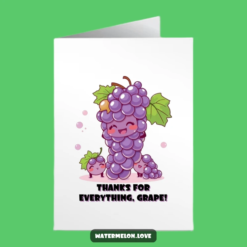 Free Printable Grape Bunch Thank You Card - Funny Hide & Seek Downloadable Gift!