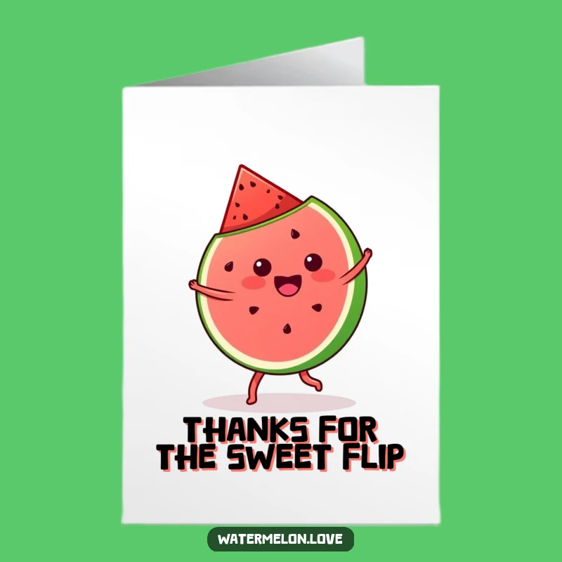 Free Printable Kawaii Watermelon Thank You Card - Funny Fruity Downloadable