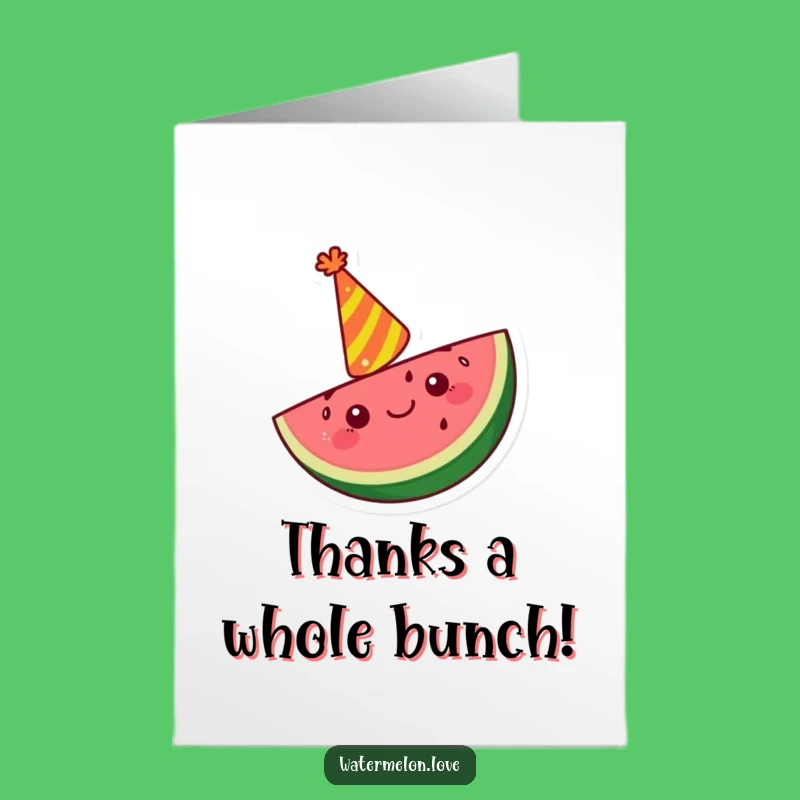 Free Printable Kawaii Watermelon Thank You Card: Sweet Gratitude Downloadable Gift