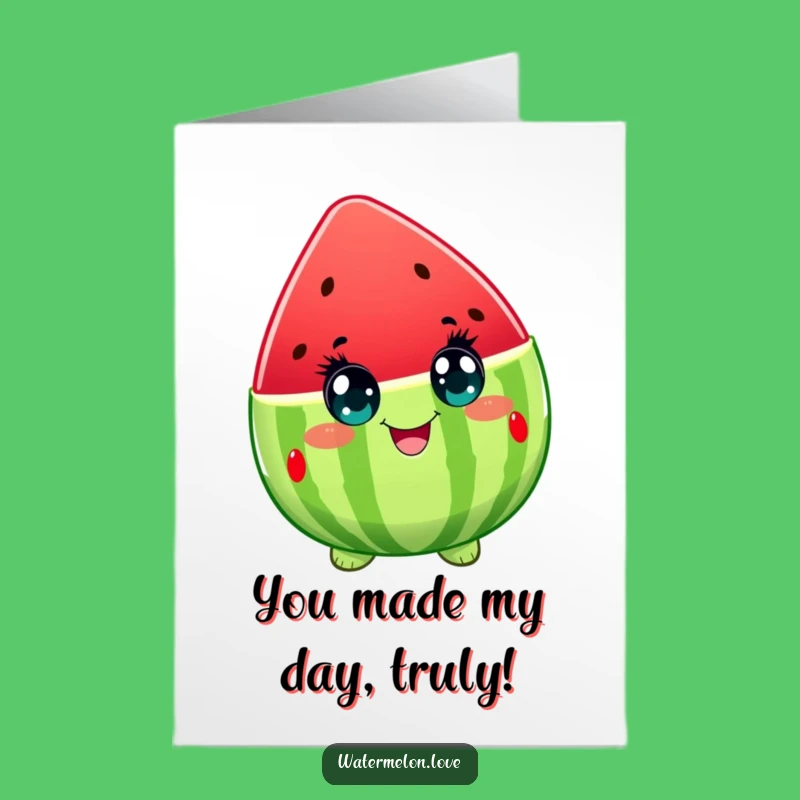 Free Printable Thank You Card: Delighted Watermelon - Heartfelt Downloadable Appreciation!