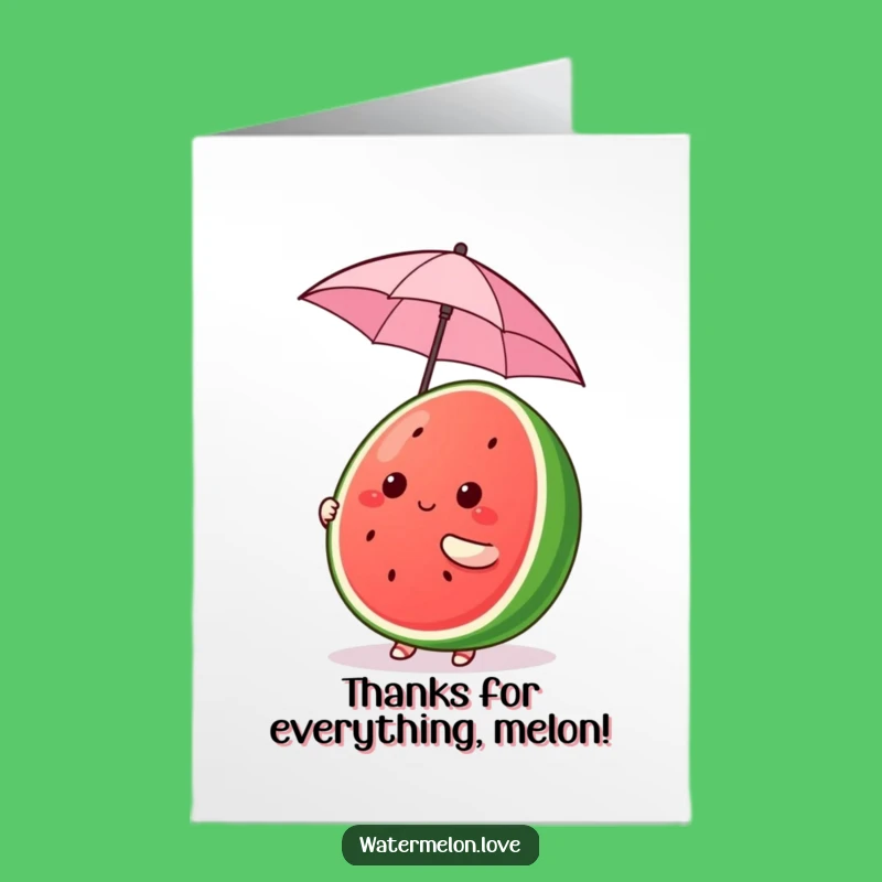 Free Printable Thank You Card: Kawaii Watermelon Thanks