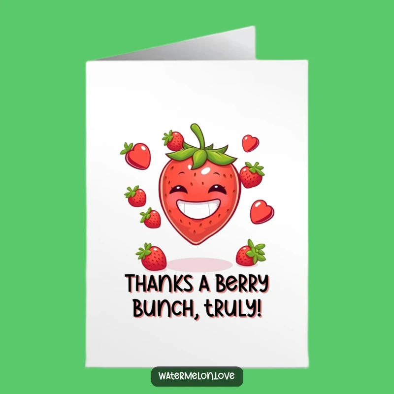 Free Printable Thank You Card: Strawberry Juggler - Heartfelt Downloadable Expression