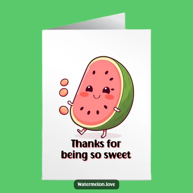 Free Printable Watermelon Thank You Card: Juggling Seeds Downloadable Gesture