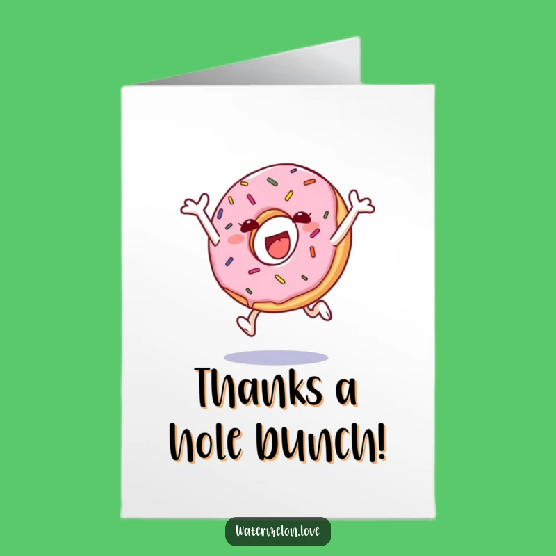 Free Printable Thank You Card: Donut Leap Gratitude - Funny Downloadable Gift
