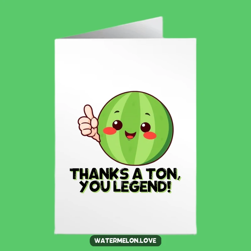 Free Printable Thank You Card: Thumbs-Up Watermelon, a Grand Gift