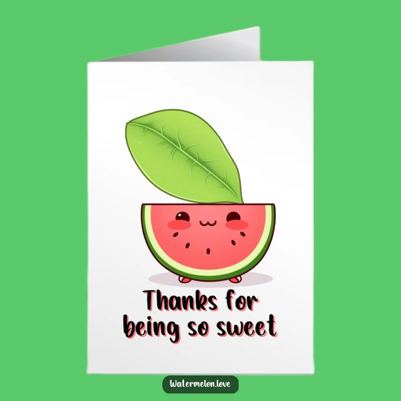 Charming Free Printable Thank You Card: Watermelon Slice Gratitude Downloadable