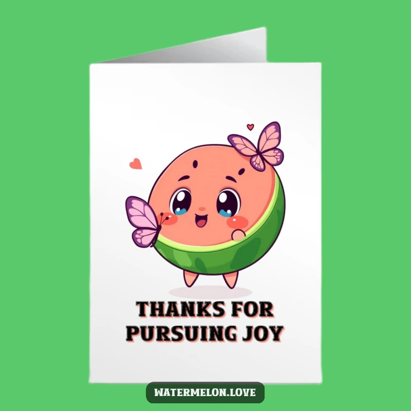 Free Printable Kawaii Watermelon Thank You Card - Funny Chase Downloadable