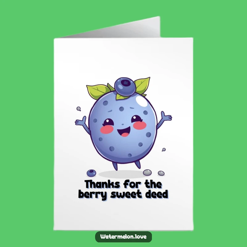 Free Printable Funny Thank You Card: Juggling Blueberry Gratitude Greeting