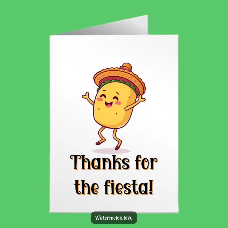 Free Printable Thank You Card: Dancing Taco Gratitude - Funny Downloadable Gift