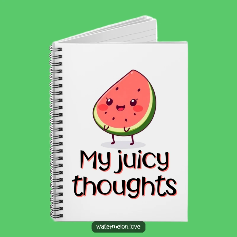 Funny Kawaii Watermelon Slice Notebook - Bouncing Ideas Journal Gift