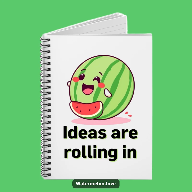Gleeful Watermelon Roll Notebook - Journal Your Adventures with This Funny Fruit
