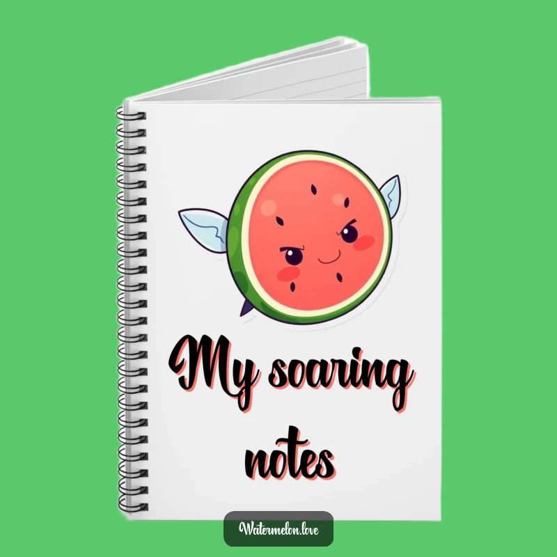 Funny Kawaii Watermelon Flying Attempt Notebook: Determined Notes, Ideal Gift